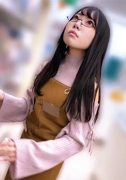 230OREMO-401  Shop Ma Ra #n #Girls With Glasses #apron #Pants Style #Plain Beauty -